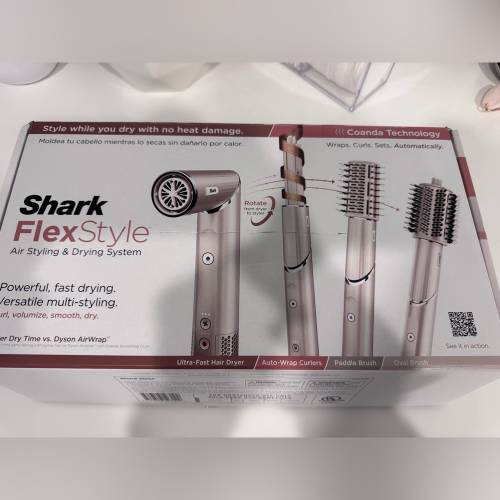 Shark FlexStyle Hair Styling Set in Silver and Pink